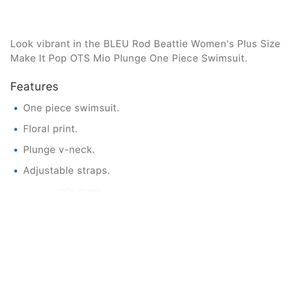 NWOT Bleu Rod Beattie Make It Pop One Piece - Picture 15 of 15